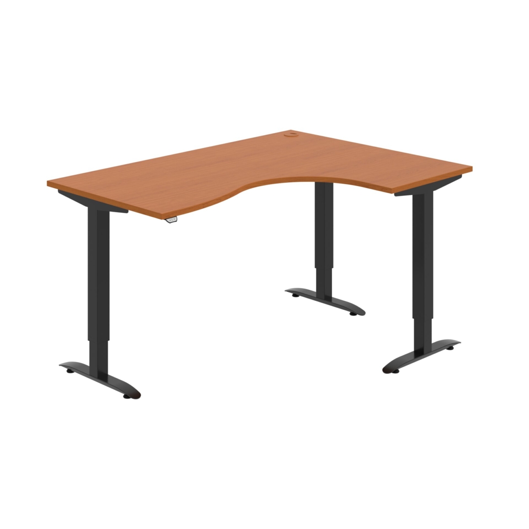 MST 2 2005 L – rohový výškově stavitelný stůl 160 × 120 cm, standardní ovladač Hobis