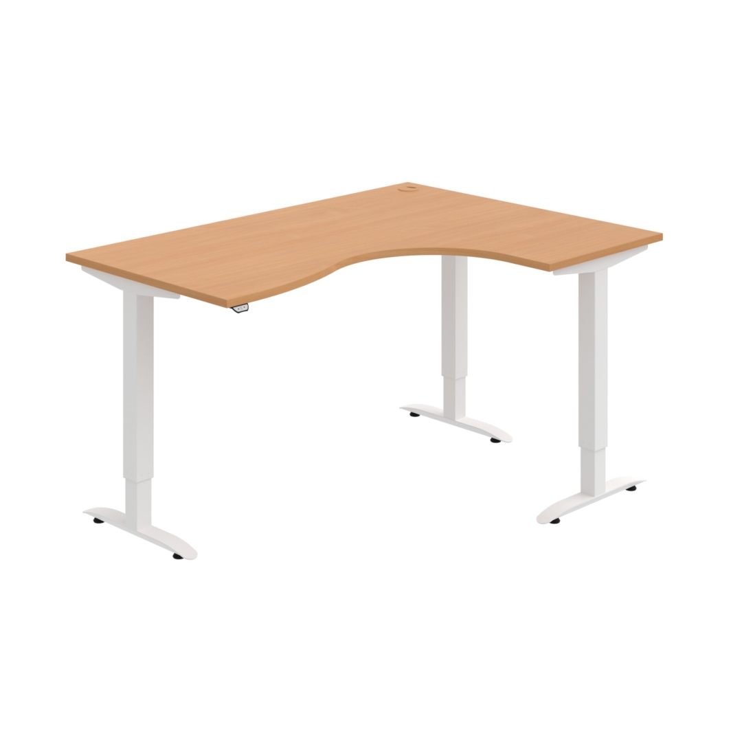 MST 2 2005 L – rohový výškově stavitelný stůl 160 × 120 cm, standardní ovladač Hobis