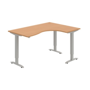 MST 2 2005 L – rohový výškově stavitelný stůl 160 × 120 cm, standardní ovladač Hobis