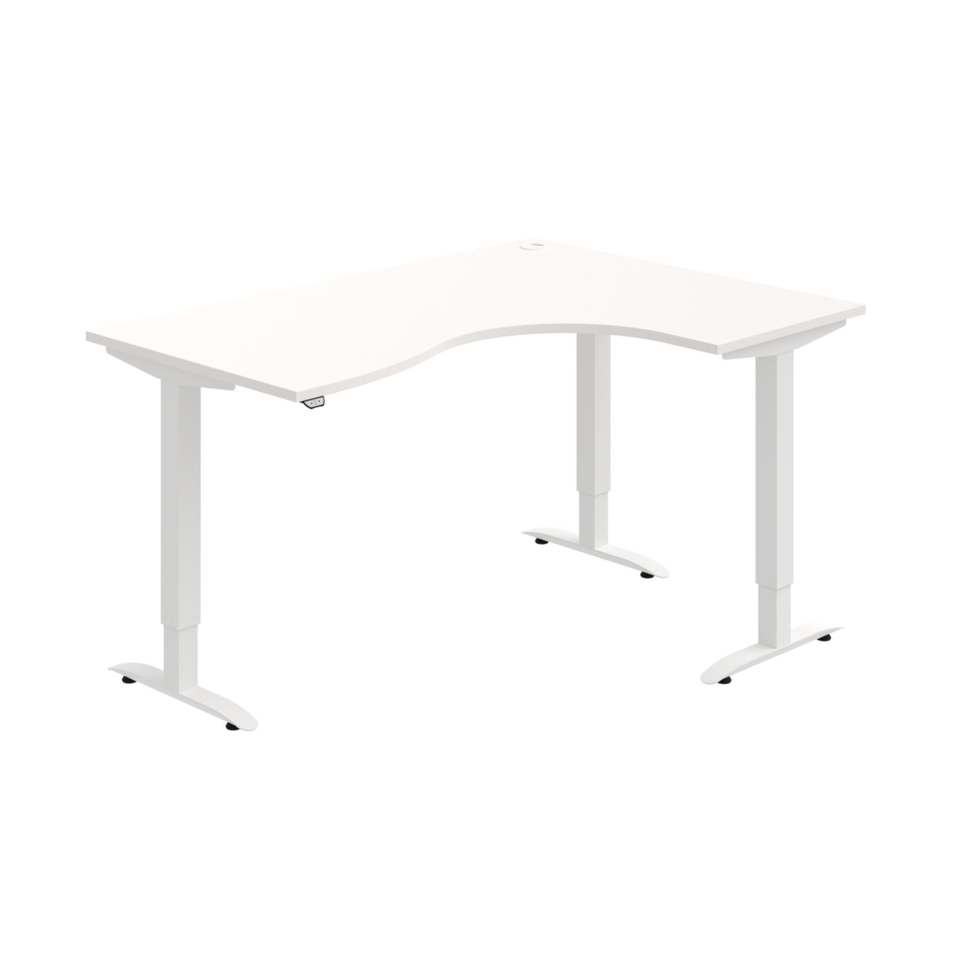 MST 2 2005 L – rohový výškově stavitelný stůl 160 × 120 cm, standardní ovladač Hobis