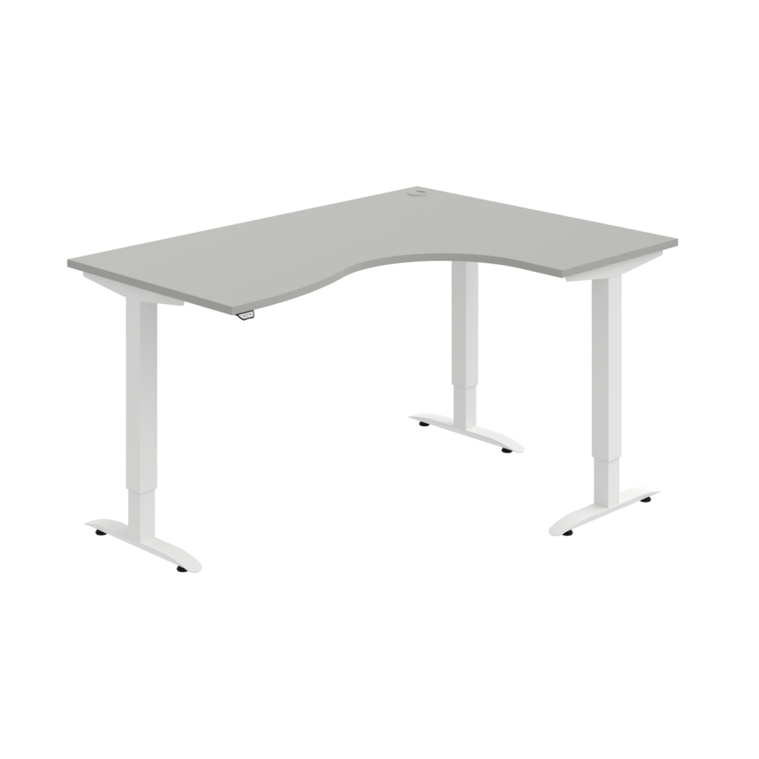 MST 2 2005 L – rohový výškově stavitelný stůl 160 × 120 cm, standardní ovladač Hobis