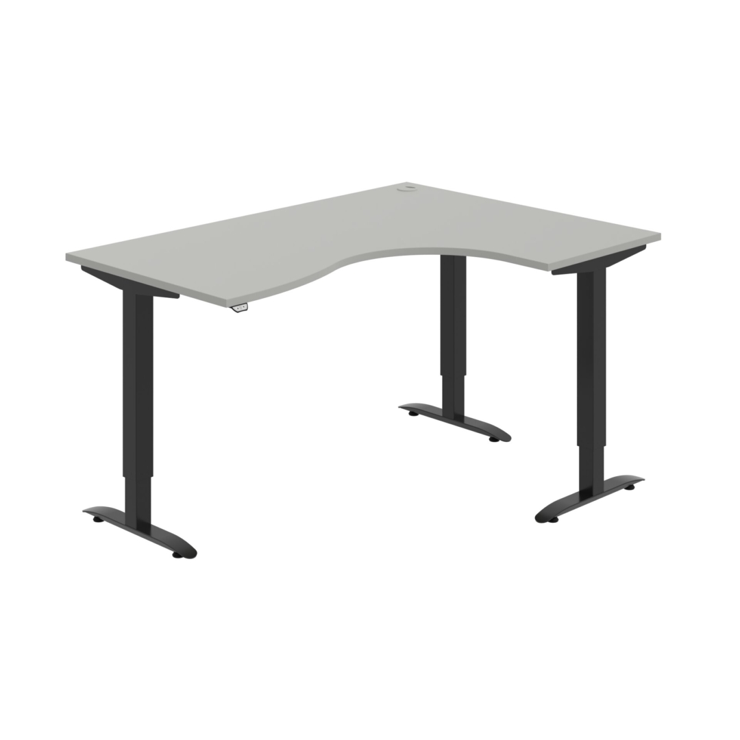 MST 2 2005 L – rohový výškově stavitelný stůl 160 × 120 cm, standardní ovladač Hobis