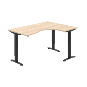 MST 2 2005 L – rohový výškově stavitelný stůl 160 × 120 cm, standardní ovladač Hobis