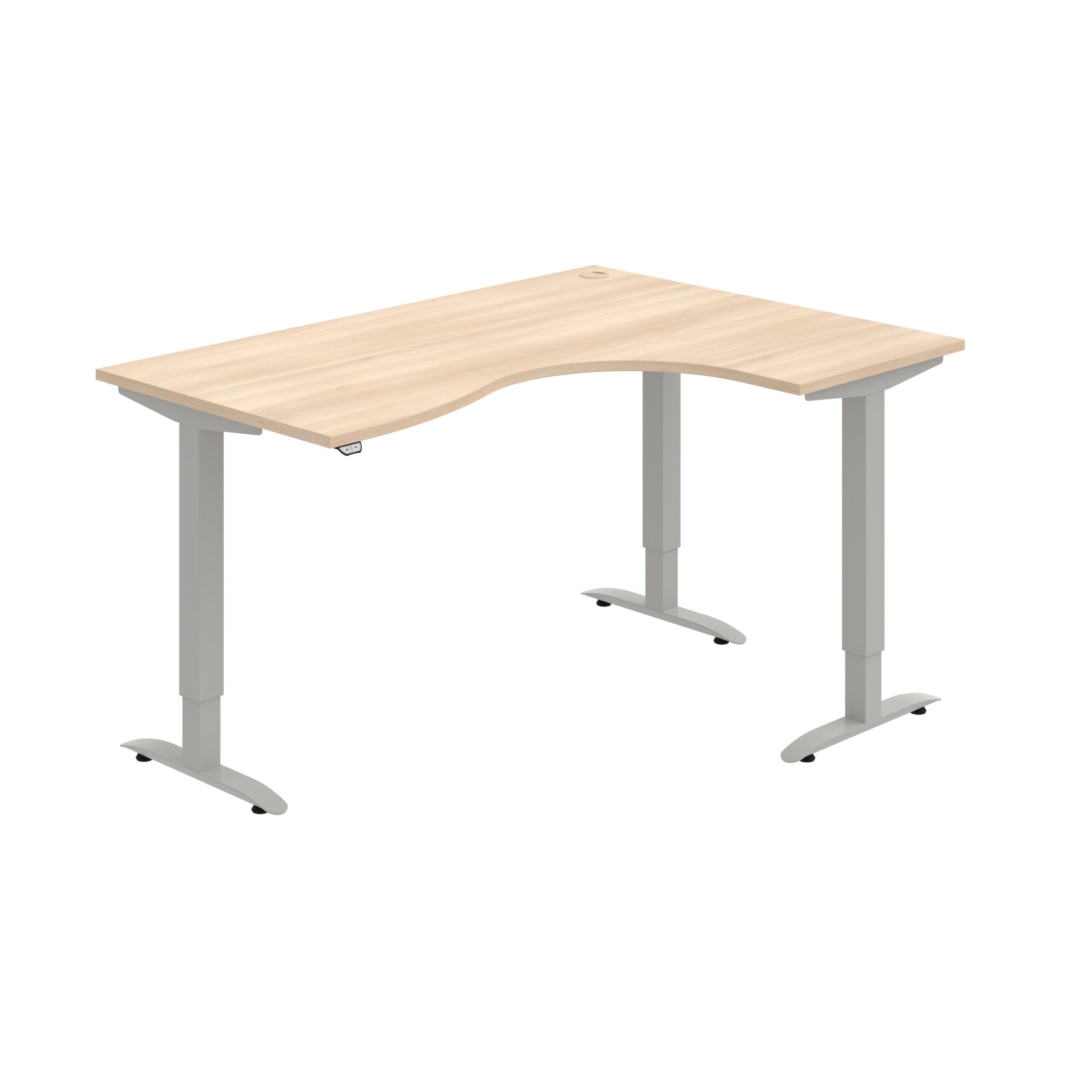 MST 2 2005 L – rohový výškově stavitelný stůl 160 × 120 cm, standardní ovladač Hobis