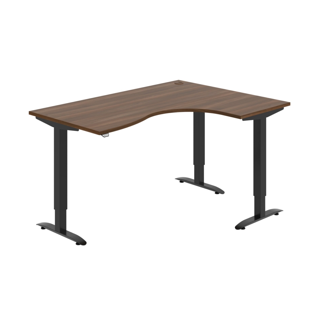 MST 2 2005 L – rohový výškově stavitelný stůl 160 × 120 cm, standardní ovladač Hobis