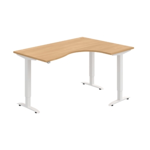 MST 2 2005 L – rohový výškově stavitelný stůl 160 × 120 cm, standardní ovladač Hobis