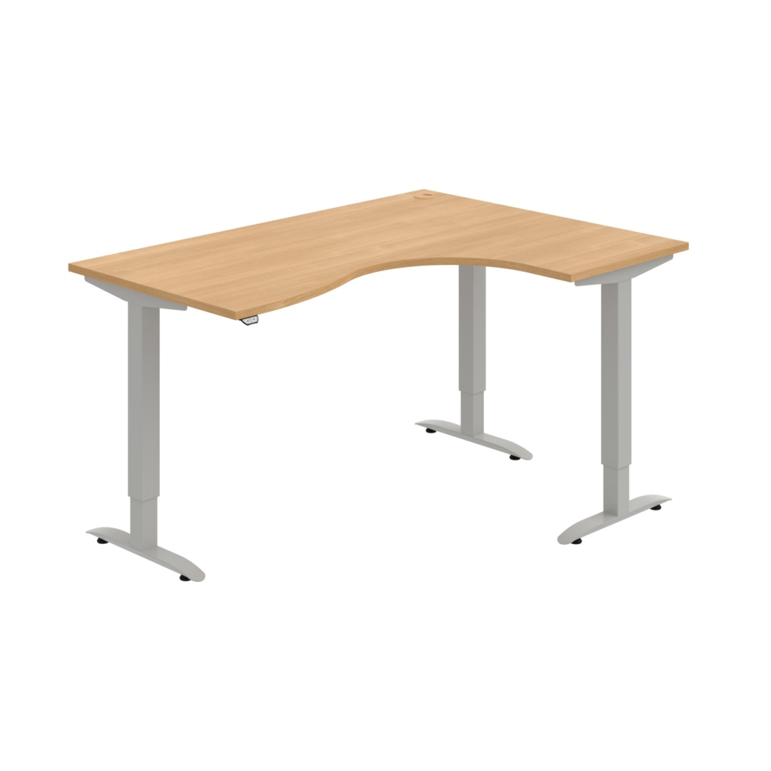 MST 2 2005 L – rohový výškově stavitelný stůl 160 × 120 cm, standardní ovladač Hobis