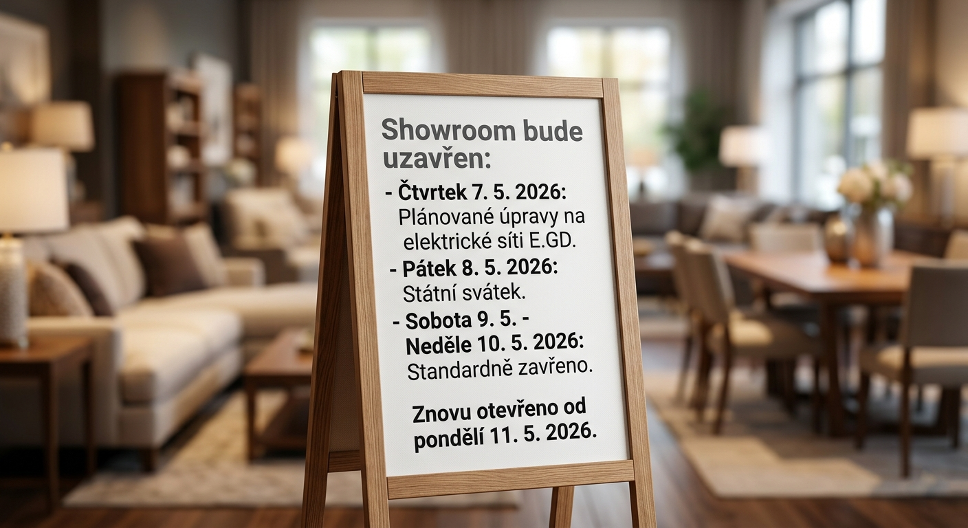 Oznámení o omezení provozu showroomu