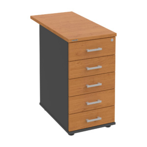 K 35 C N 80 – Kontejner, 5 zásuvek, cent. zamykání, léta napříč, hl. 80 cm Hobis