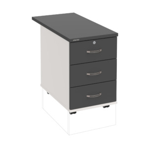 K 33 Z N 80 – Kontejner, 3 zásuvky, uzamykatelný, léta napříč, hl. 80 cm Hobis
